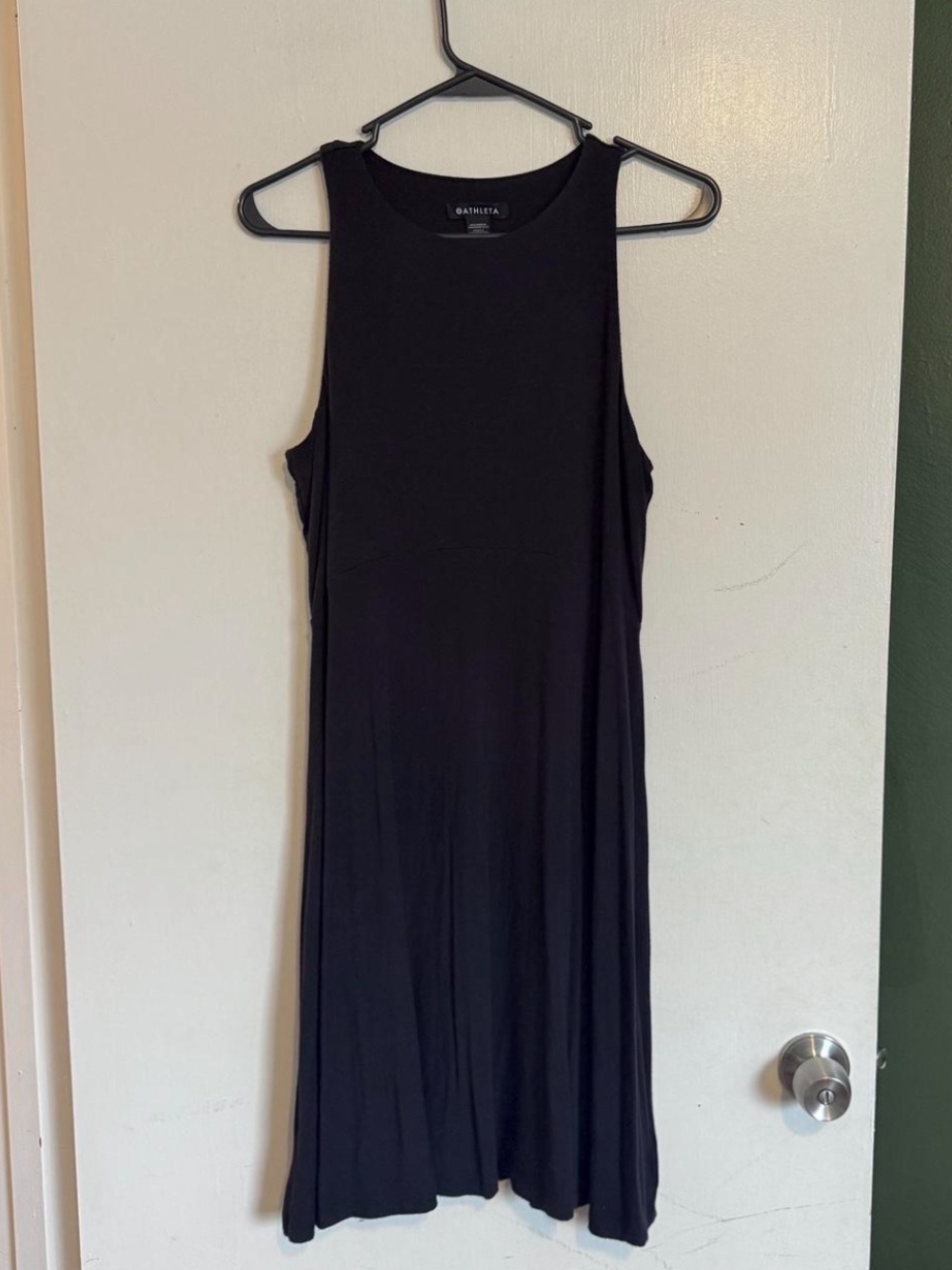 Athleta black modal stretchy Santorini Thera Dress 
size medium